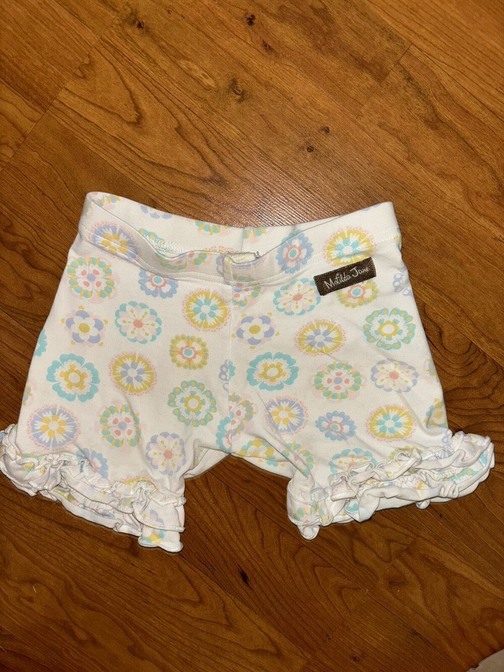 Matilda Jane Toddlers floral frolic shorties size 2 white blue